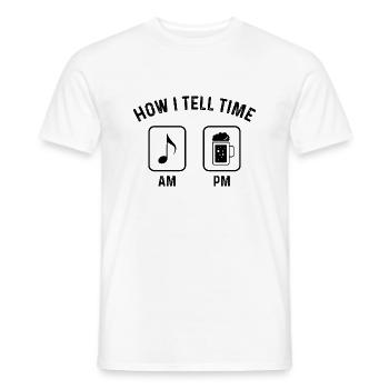 Wie sage ich Zeit am PM - (2) - Männer T-Shirt - Weiß - Vorne - AI Model Male 178 dark (178cm)