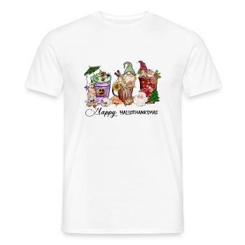 Happy Hallothanksmas - T-shirt homme - blanc - Devant - AI Model Male 178 dark (178cm)