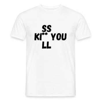 Kiss Kill you - T-shirt homme - blanc - Devant - AI Model Male 178 dark (178cm)