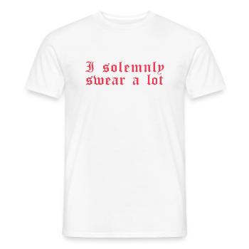 Drôle de dicton: Je jure solennellement beaucoup - T-shirt homme - blanc - Devant - AI Model Male 178 dark (178cm)