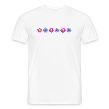 Flowers Blossoms in Row 3D - Men's T-Shirt - white - Front - AI Model Male 178 dark (178cm)