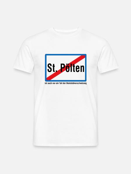 St. Pölten und die Bielefeld Verschwörung Satire - Männer T-Shirt - Weiß