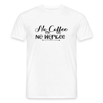 Pas de café Pas de workee - T-shirt homme - blanc - Devant - AI Model Male 178 dark (178cm)