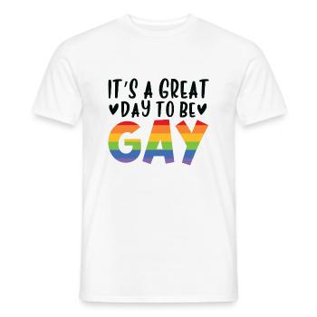 It's A Great Day To Be Gay - Männer T-Shirt - Weiß - Vorne - AI Model Male 178 dark (178cm)
