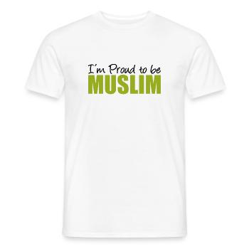 I´m Proud to be Muslim - Moslem - Muslime - Men's T-Shirt - white - Front - AI Model Male 178 dark (178cm)