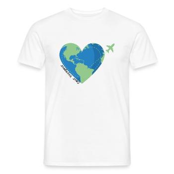 Heart traveler -travel addict - Men's T-Shirt - white - Front - AI Model Male 178 dark (178cm)