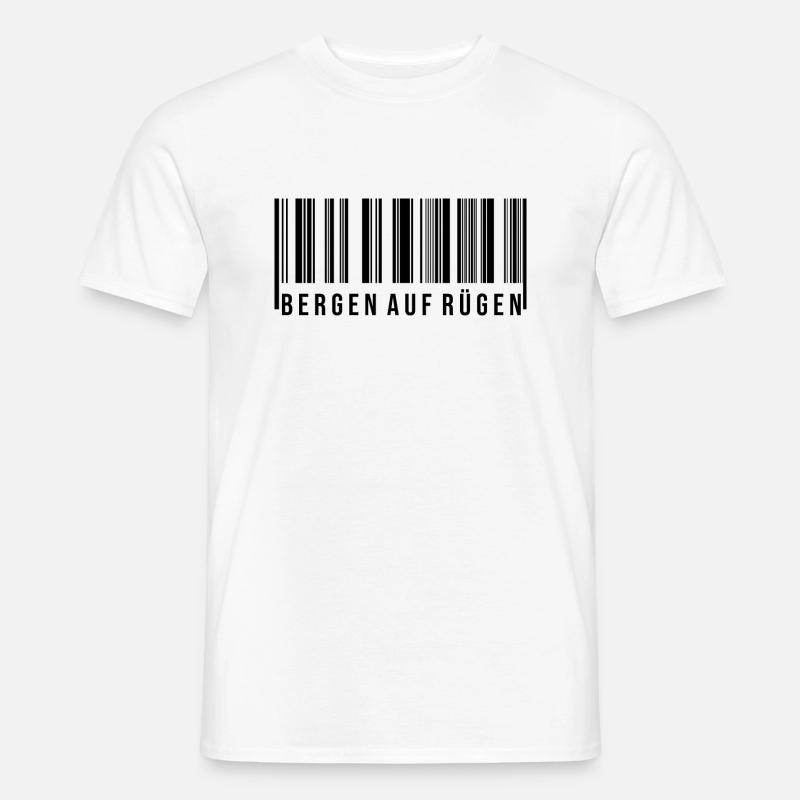 Bergen auf Rügen Strichcode - Männer T-Shirt - Weiß