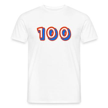 100. 100 ANS. 100e ANNIVERSAIRE. ANNIVERSAIRE 100 - T-shirt homme - blanc - Devant - AI Model Male 178 dark (178cm)