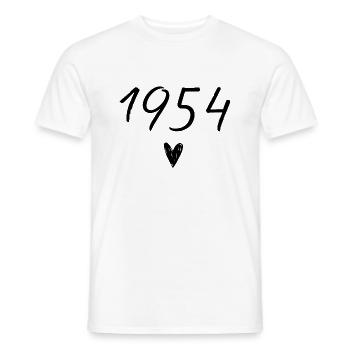 1954 coeur anniversaire - T-shirt homme - blanc - Devant - AI Model Male 178 dark (178cm)