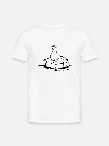 seehund auf eis - Männer T-Shirt - Weiß
