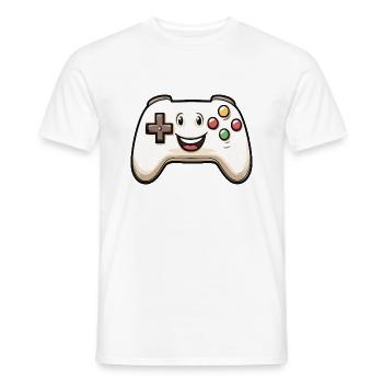 Manette amusante pour les joueurs - T-shirt homme - blanc - Devant - AI Model Male 178 dark (178cm)