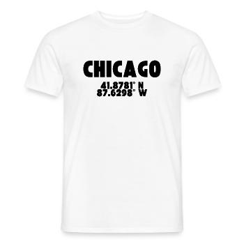 Chicago - Concevez avec des coordonnées - T-shirt homme - blanc - Devant - AI Model Male 178 dark (178cm)