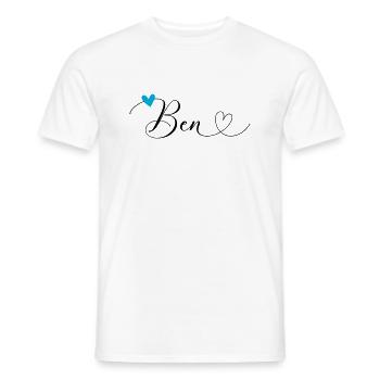 Ben Name Vorname Kalligrafieherz - Männer T-Shirt - Weiß - Vorne - AI Model Male 178 dark (178cm)