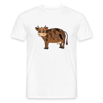 Cow - Men's T-Shirt - white - Front - AI Model Male 178 dark (178cm)