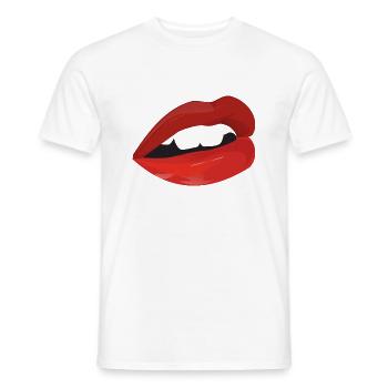 lips - Männer T-Shirt - Weiß - Vorne - AI Model Male 178 dark (178cm)