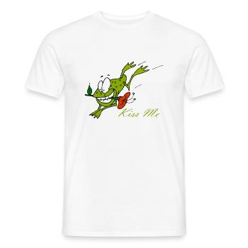 La grenouille Kiss Me - T-shirt homme - blanc - Devant - AI Model Male 178 dark (178cm)