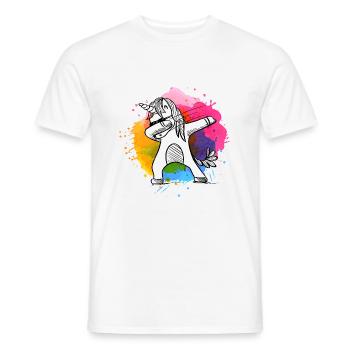 Tamponner licorne, licorne, licornes avec des couleurs - T-shirt homme - blanc - Devant - AI Model Male 178 dark (178cm)