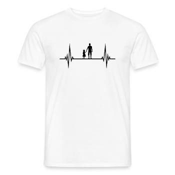 father and daughter pulse heartbeat frequency dad va - Men's T-Shirt - white - Front - AI Model Male 178 dark (178cm)