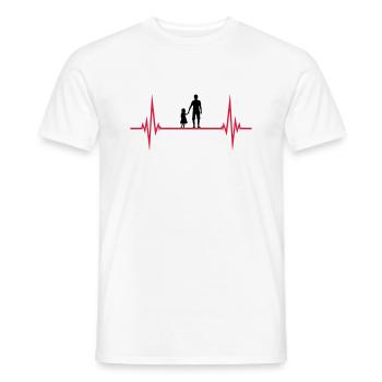 heart rate pulse dad father and daughter va - Men's T-Shirt - white - Front - AI Model Male 178 dark (178cm)