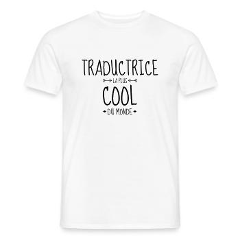 traducteur / traduction / traductrice / traduire - T-shirt homme - blanc - Devant - AI Model Male 178 dark (178cm)