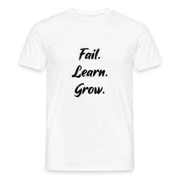 Motivations Spruch. Fail. Learn. Grow. - Männer T-Shirt - Weiß - Vorne - AI Model Male 178 dark (178cm)