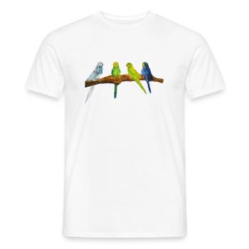 Wellensittiche - Männer T-Shirt - Weiß - Vorne - AI Model Male 178 dark (178cm)