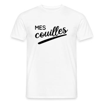 Mes couilles - T-shirt homme - blanc - Devant - AI Model Male 178 dark (178cm)