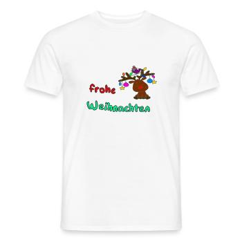 Rudolph wünscht frohe Weihnachten - Männer T-Shirt - Weiß - Vorne - AI Model Male 178 dark (178cm)