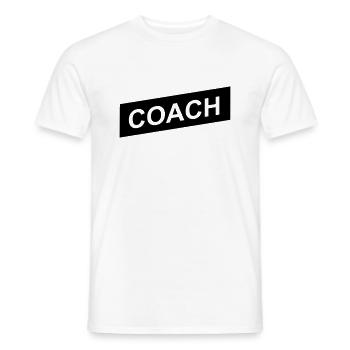 coach black up - T-shirt homme - blanc - Devant - AI Model Male 178 dark (178cm)
