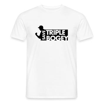 savetriplebogey - Männer T-Shirt - Weiß - Vorne - AI Model Male 178 dark (178cm)