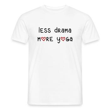 less drama more yoga sport fitness saying English - Men's T-Shirt - white - Front - AI Model Male 178 dark (178cm)