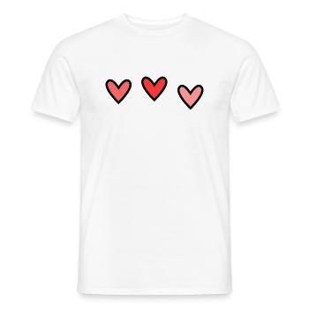 CŒUR. CŒURS. SAINT VALENTIN. LOVE. AMOUR - T-shirt homme - blanc - Devant - AI Model Male 178 dark (178cm)