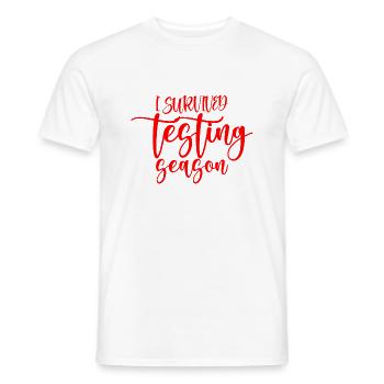 I Survived Testing Season - Men's T-Shirt - white - Front - AI Model Male 178 dark (178cm)