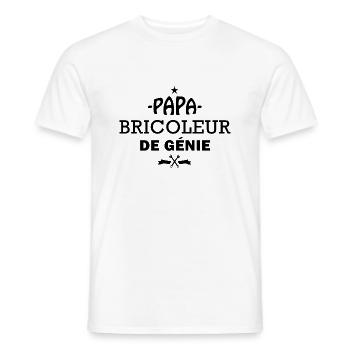 Papa bricoleur / cadeau humour papa - T-shirt homme - blanc - Devant - AI Model Male 178 dark (178cm)