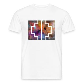 Collecteur géométrique - T-shirt homme - blanc - Devant - AI Model Male 178 dark (178cm)