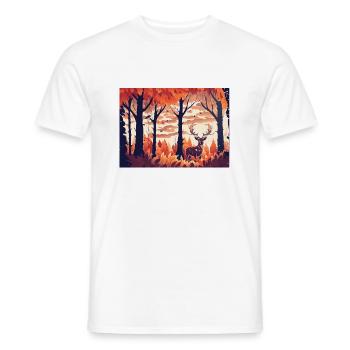 The Stag in the Field (Fall Collection #13) - Men's T-Shirt - white - Front - AI Model Male 178 dark (178cm)