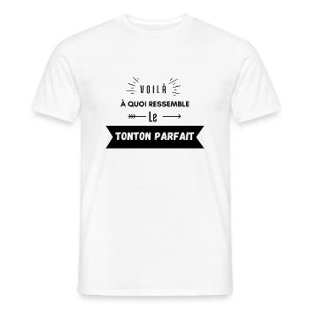 voilà à quoi ressemble le tonton parfait - T-shirt homme - blanc - Devant - AI Model Male 178 dark (178cm)