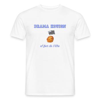 Fier d être un drama kouign Blue - T-shirt homme - blanc - Devant - AI Model Male 178 dark (178cm)