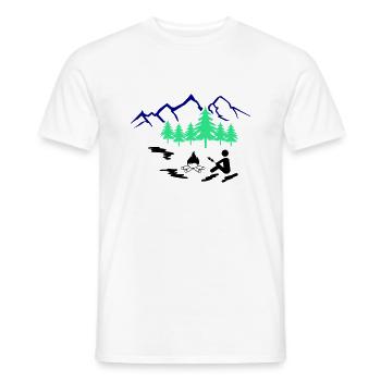 feu de camp en plein air - T-shirt homme - blanc - Devant - AI Model Male 178 dark (178cm)