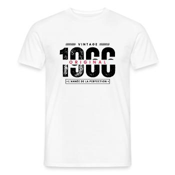 vintage 1966 / année 1966 / t-shirt 1966 - T-shirt homme - blanc - Devant - AI Model Male 178 dark (178cm)