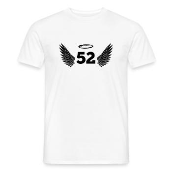 Numéro 52 ange - 52e anniversaire ailes - T-shirt homme - blanc - Devant - AI Model Male 178 dark (178cm)