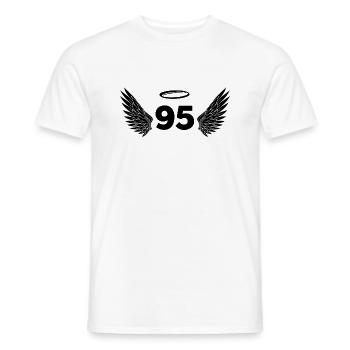 Number 95 Angel - 95th Birthday Wings - Men's T-Shirt - white - Front - AI Model Male 178 dark (178cm)
