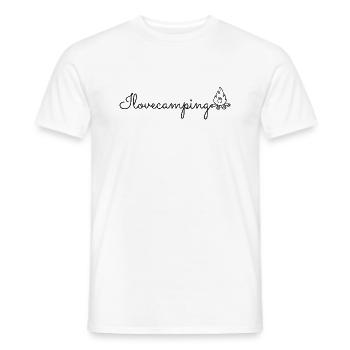 I Love Camping mit dem Lagerfeuer - Männer T-Shirt - Weiß - Vorne - AI Model Male 178 dark (178cm)
