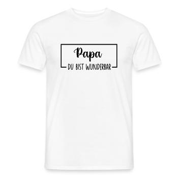 Papa Papi Vater Tochter Sohn Vatertag Männer Shirt - Männer T-Shirt - Weiß - Vorne - AI Model Male 178 dark (178cm)