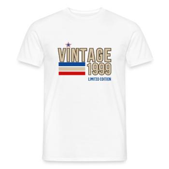 Jahrgang 1999 limitierte Auflage - Männer T-Shirt - Weiß - Vorne - AI Model Male 178 dark (178cm)