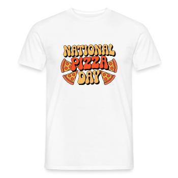 National Pizza Day 2025 pizza day gift - Men's T-Shirt - white - Front - AI Model Male 178 dark (178cm)