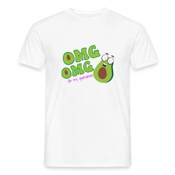 "Oh My Guacamole" – for true avocado fans - Men's T-Shirt - white - Front - AI Model Male 178 dark (178cm)