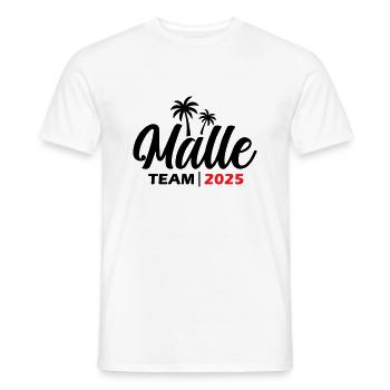 Malle 2025 Team Mallorca - Männer T-Shirt - Weiß - Vorne - AI Model Male 178 dark (178cm)