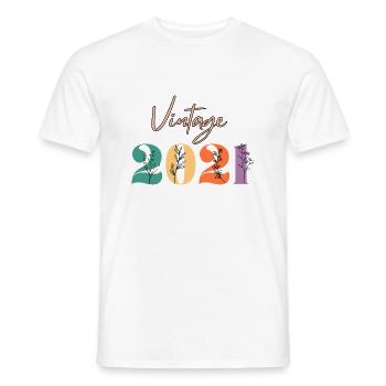 Jahrgang 2021 Blumen - Männer T-Shirt - Weiß - Vorne - AI Model Male 178 dark (178cm)