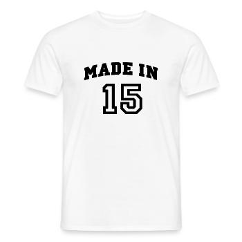 mp_madein15a - Men's T-Shirt - white - Front - AI Model Male 178 dark (178cm)